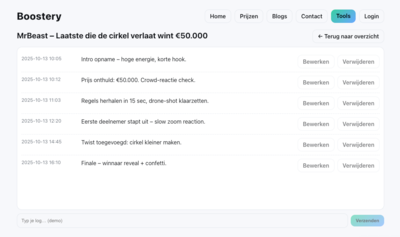 VideoLogger voorbeeld